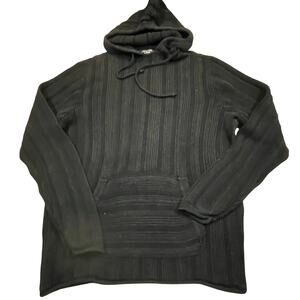 Abercrombie & Fitch Hoodie Men’s XXL Black Chunky Knit  Pullover Sweater